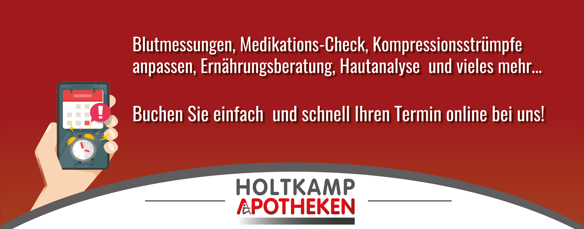 Werbung für den Rabattcode bei Erstbestllungen mit der Holtkamp Apotheken-App Werbung für den Rabattcode bei Erstbestllungen mit der Holtkamp Apotheken-App